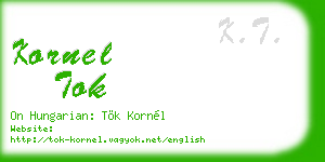 kornel tok business card